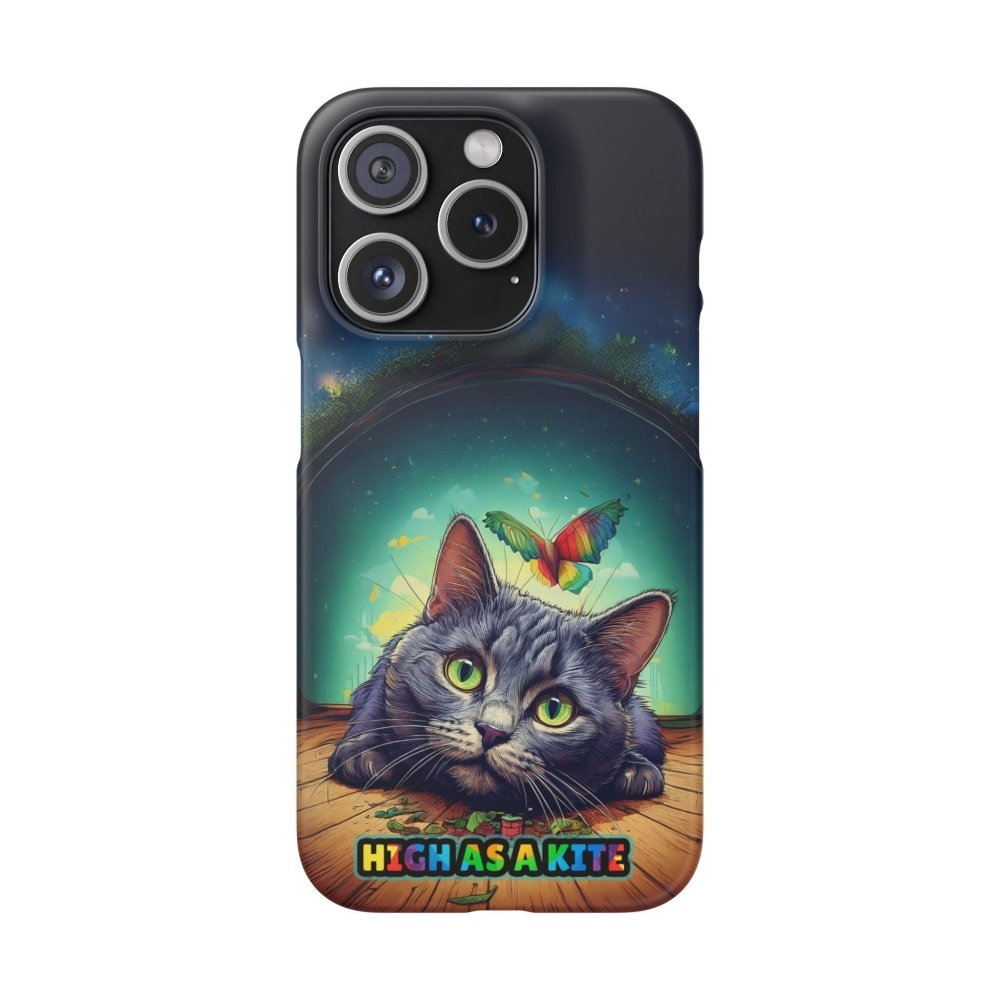High as a Kite Cat Phone Case - Funny Snap Case for Cat Lovers - Love From Snowy Shop