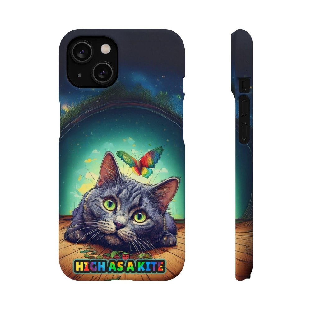 High as a Kite Cat Phone Case - Funny Snap Case for Cat Lovers - Love From Snowy Shop