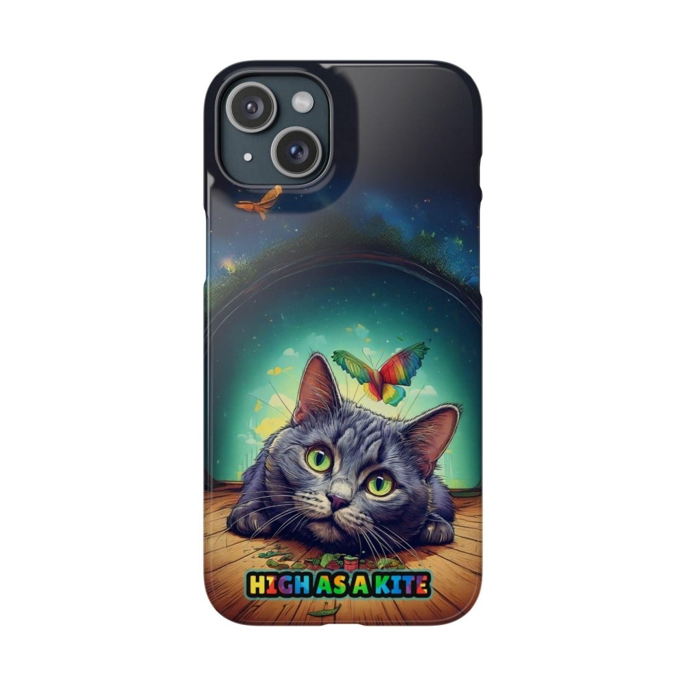 High as a Kite Cat Phone Case - Funny Snap Case for Cat Lovers - Love From Snowy Shop