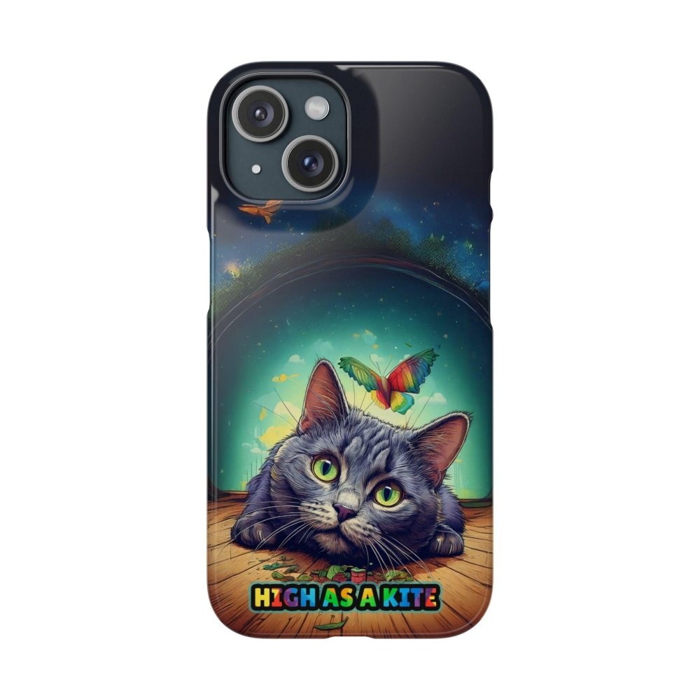 High as a Kite Cat Phone Case - Funny Snap Case for Cat Lovers - Love From Snowy Shop