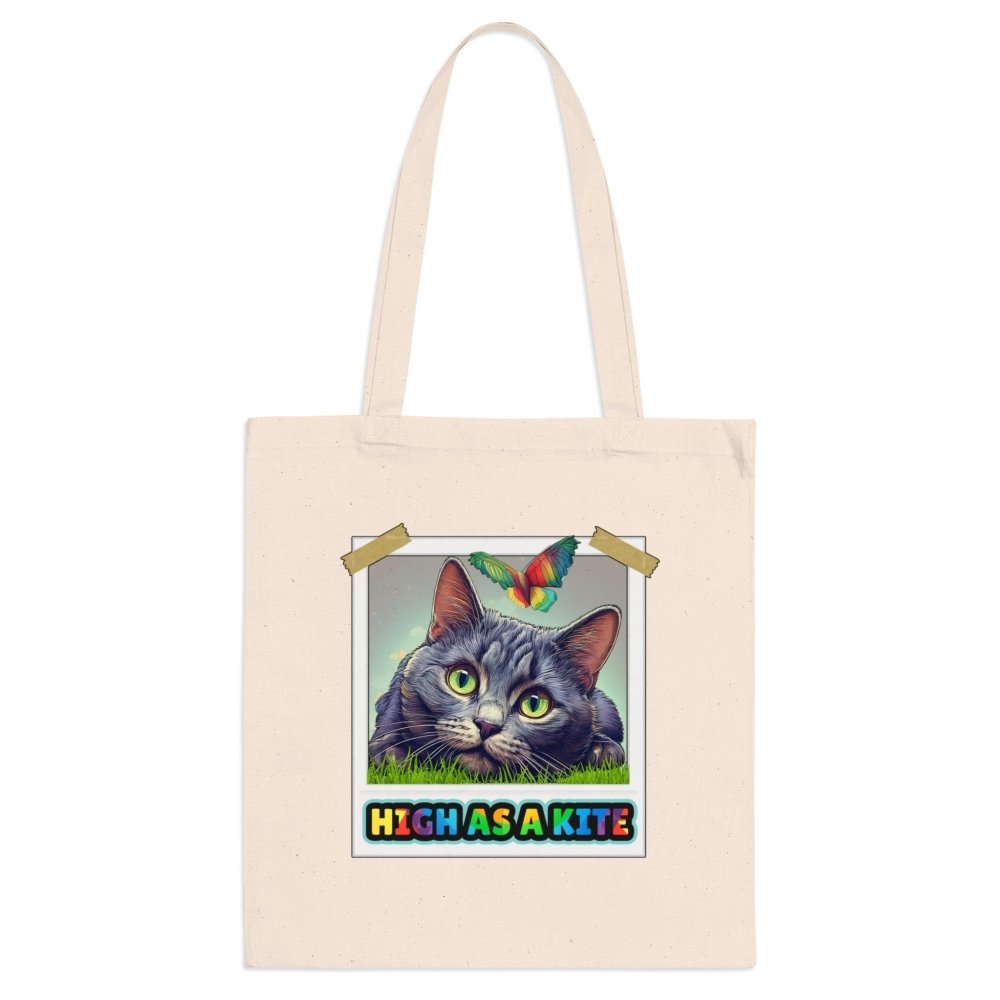 High as a Kite Cat Tote Bag - Funny Eco Bag for Cat Lovers - Love From Snowy Shop