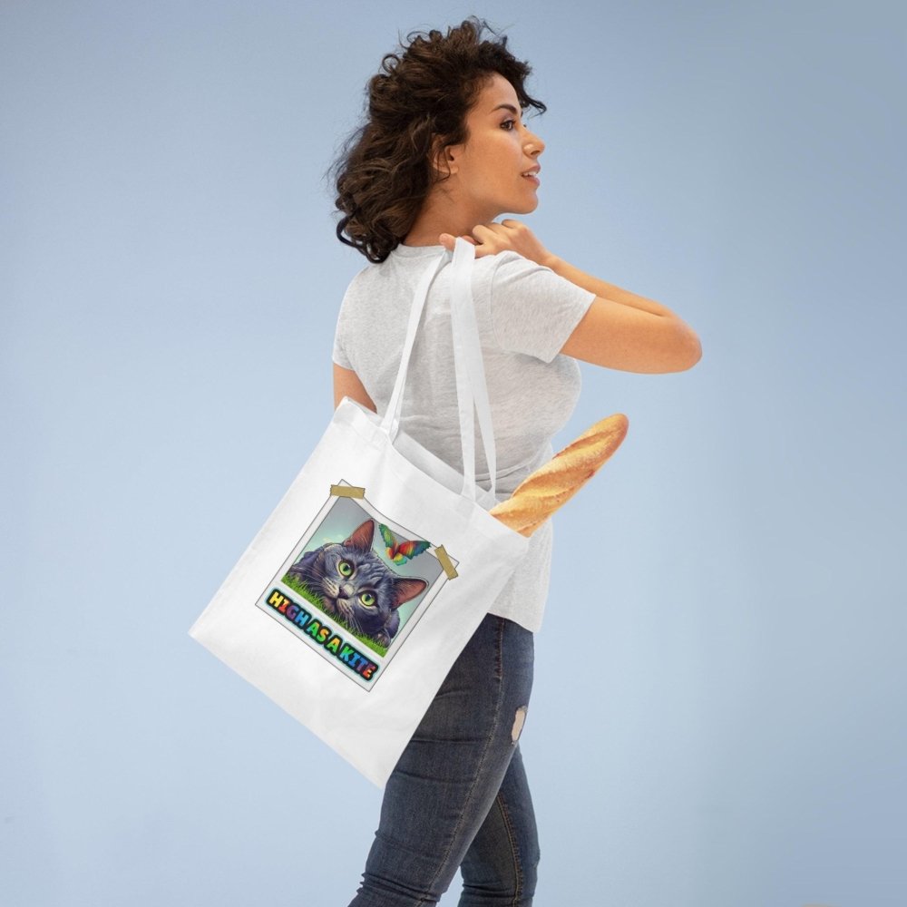 High as a Kite Cat Tote Bag - Funny Eco Bag for Cat Lovers - Love From Snowy Shop