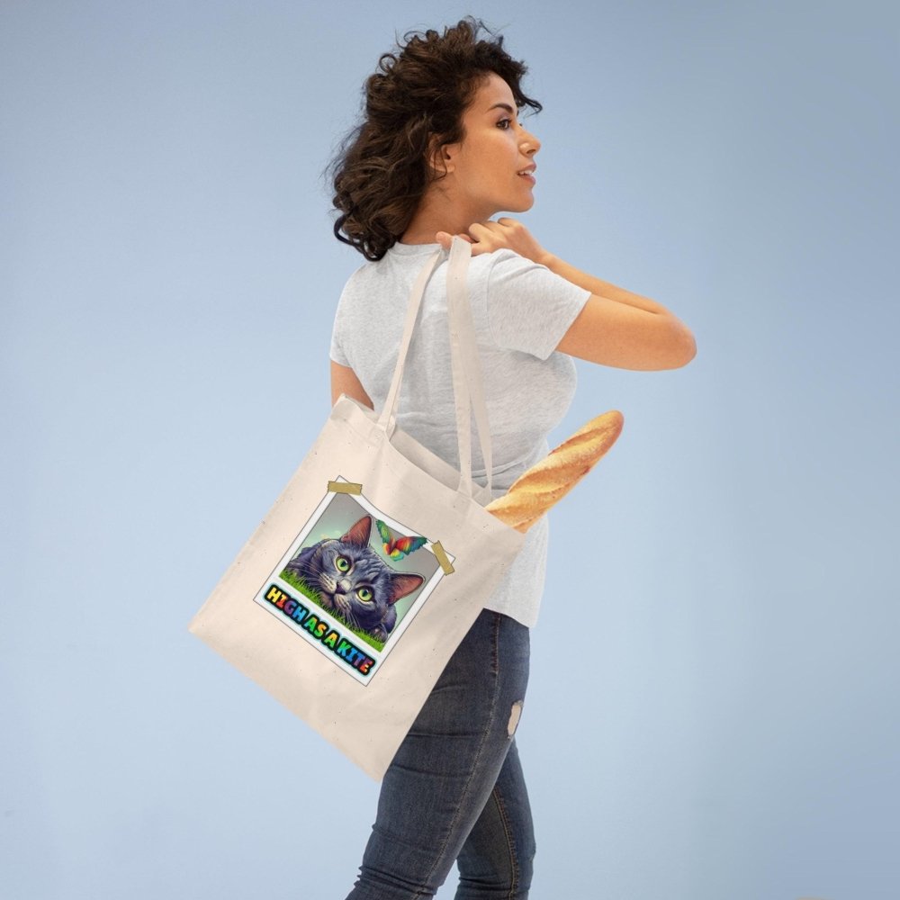 High as a Kite Cat Tote Bag - Funny Eco Bag for Cat Lovers - Love From Snowy Shop