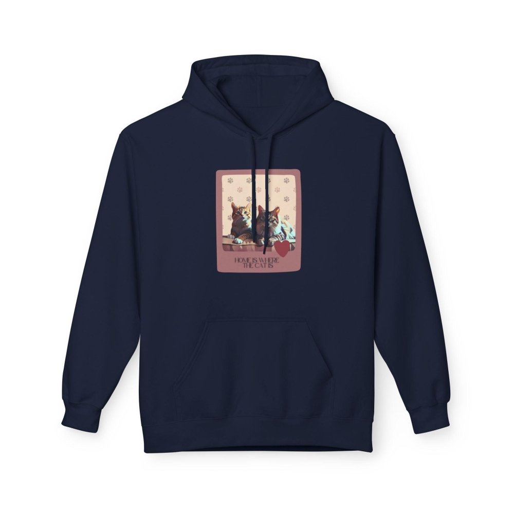 Home Is Where the Cat Is Hoodie - Cozy Cat Lover Sweatshirt - Pet Parent Gift - Love From Snowy Shop