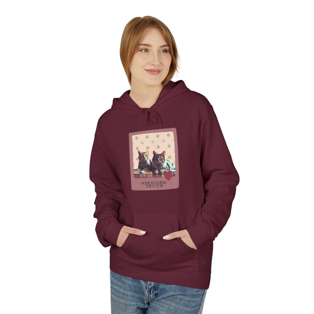 Home Is Where the Cat Is Hoodie - Cozy Cat Lover Sweatshirt - Pet Parent Gift - Love From Snowy Shop
