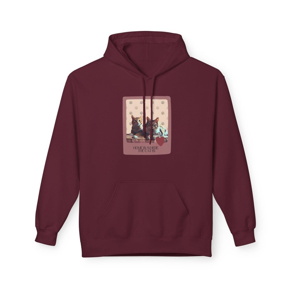 Home Is Where the Cat Is Hoodie - Cozy Cat Lover Sweatshirt - Pet Parent Gift - Love From Snowy Shop