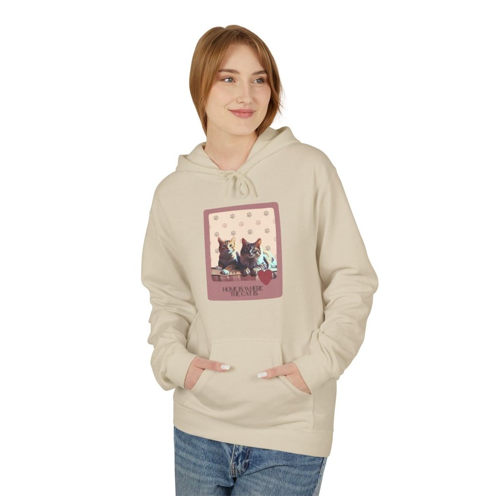 Home Is Where the Cat Is Hoodie - Cozy Cat Lover Sweatshirt - Pet Parent Gift - Love From Snowy Shop