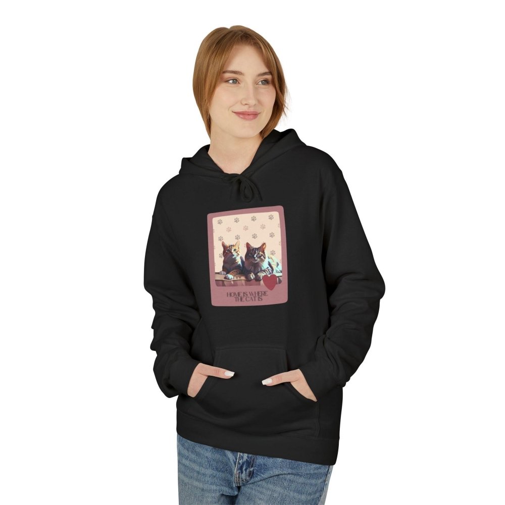 Home Is Where the Cat Is Hoodie - Cozy Cat Lover Sweatshirt - Pet Parent Gift - Love From Snowy Shop