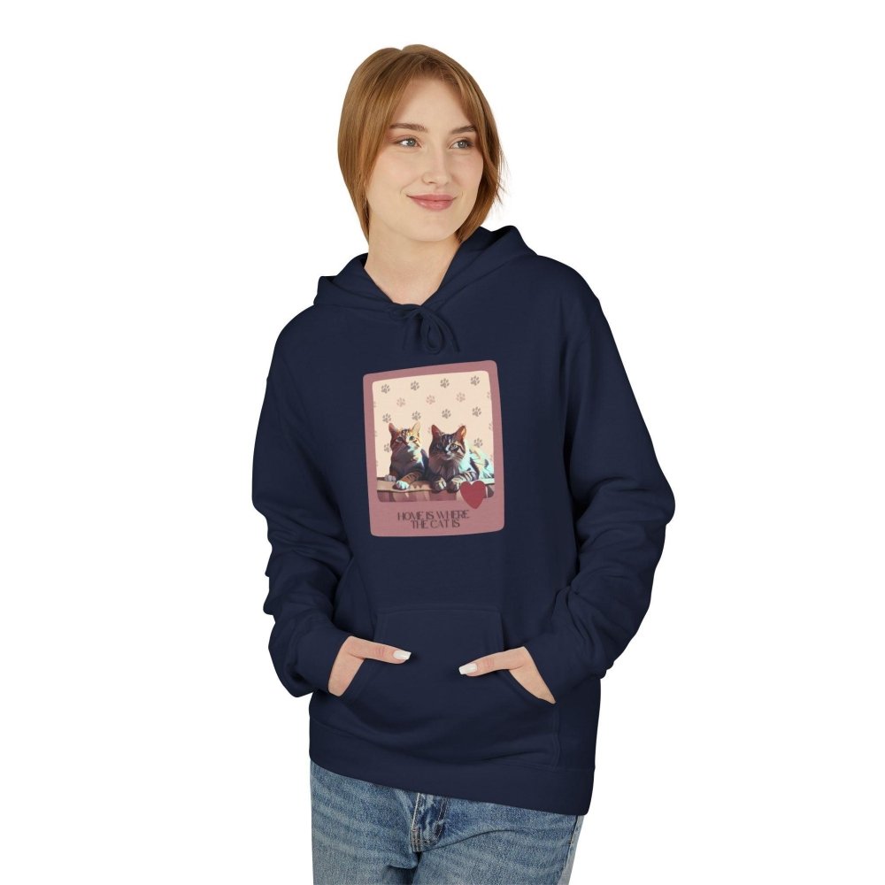 Home Is Where the Cat Is Hoodie - Cozy Cat Lover Sweatshirt - Pet Parent Gift - Love From Snowy Shop