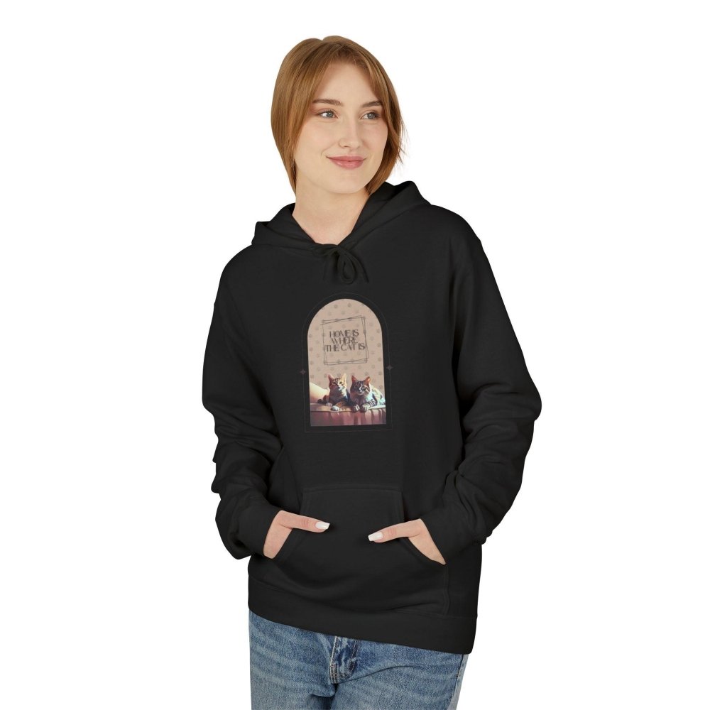 Home Is Where the Cat Is Hoodie - Cozy Sweatshirt for Cat Lovers - Love From Snowy Shop