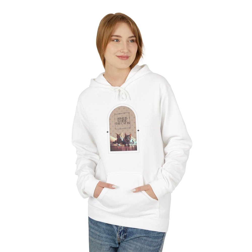 Home Is Where the Cat Is Hoodie - Cozy Sweatshirt for Cat Lovers - Love From Snowy Shop