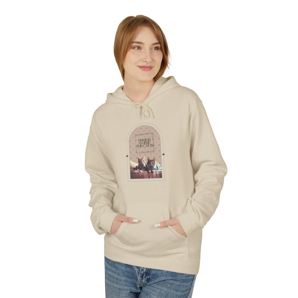 Home Is Where the Cat Is Hoodie - Cozy Sweatshirt for Cat Lovers - Love From Snowy Shop