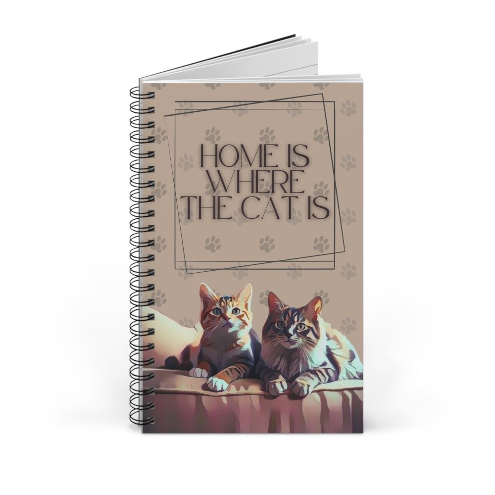 Home Is Where the Cat Journal – Lined Notebook for Cat Lovers – Pet Mom Gift - Love From Snowy Shop