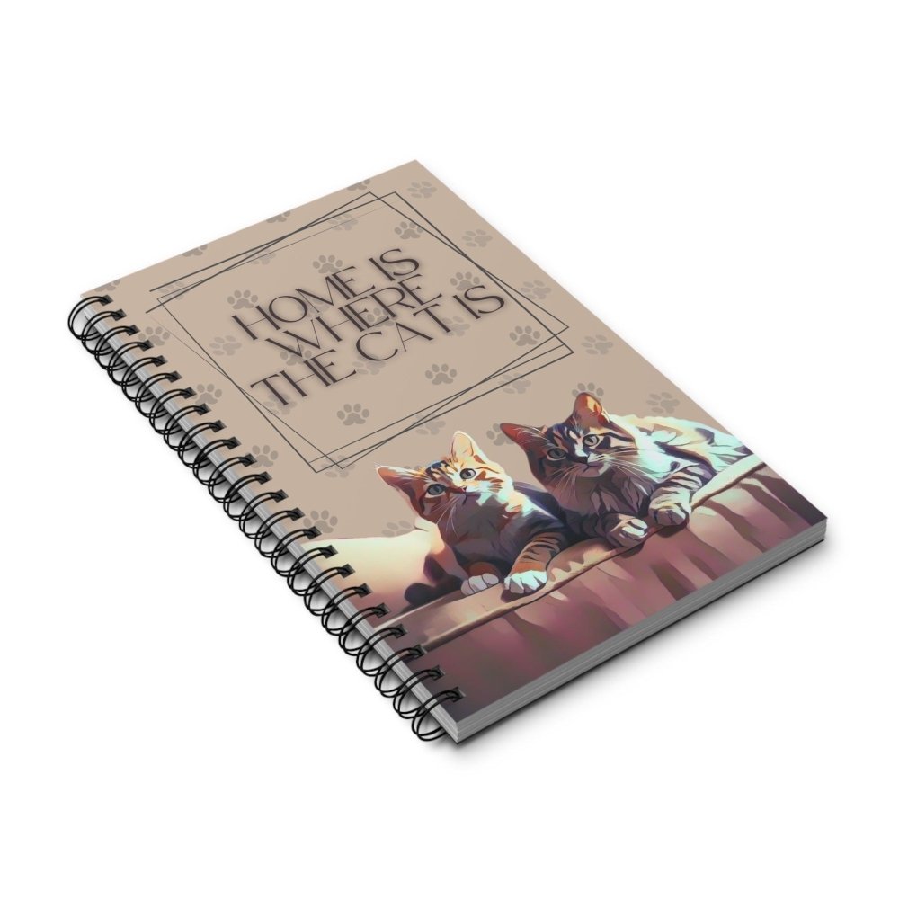 Home Is Where the Cat Journal – Lined Notebook for Cat Lovers – Pet Mom Gift - Love From Snowy Shop