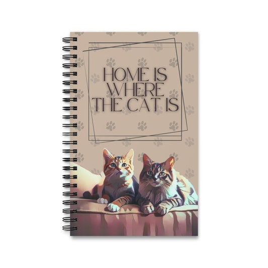 Home Is Where the Cat Journal – Lined Notebook for Cat Lovers – Pet Mom Gift - Love From Snowy Shop