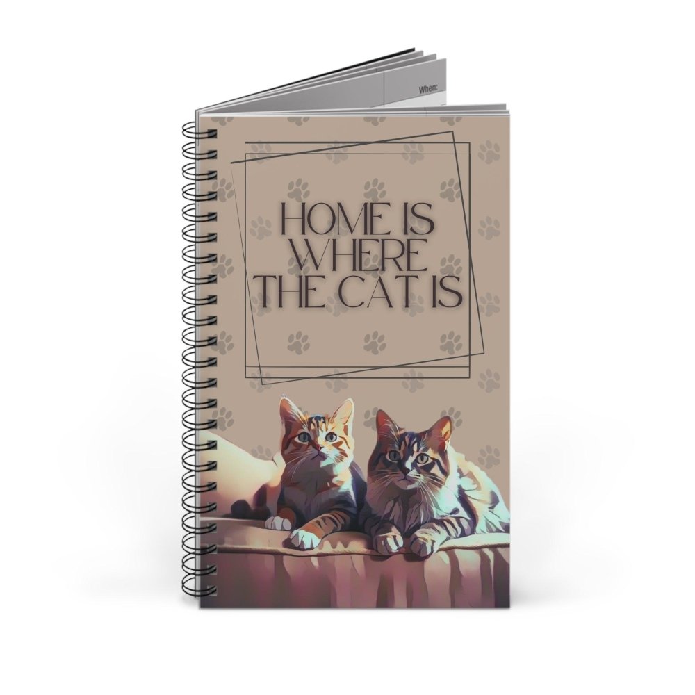 Home Is Where the Cat Journal – Lined Notebook for Cat Lovers – Pet Mom Gift - Love From Snowy Shop