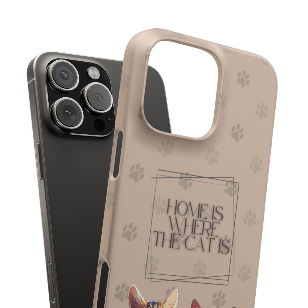 Home Is Where the Cat Phone Case – Cute Feline Lover Cover – Cat Mom Gift - Love From Snowy Shop
