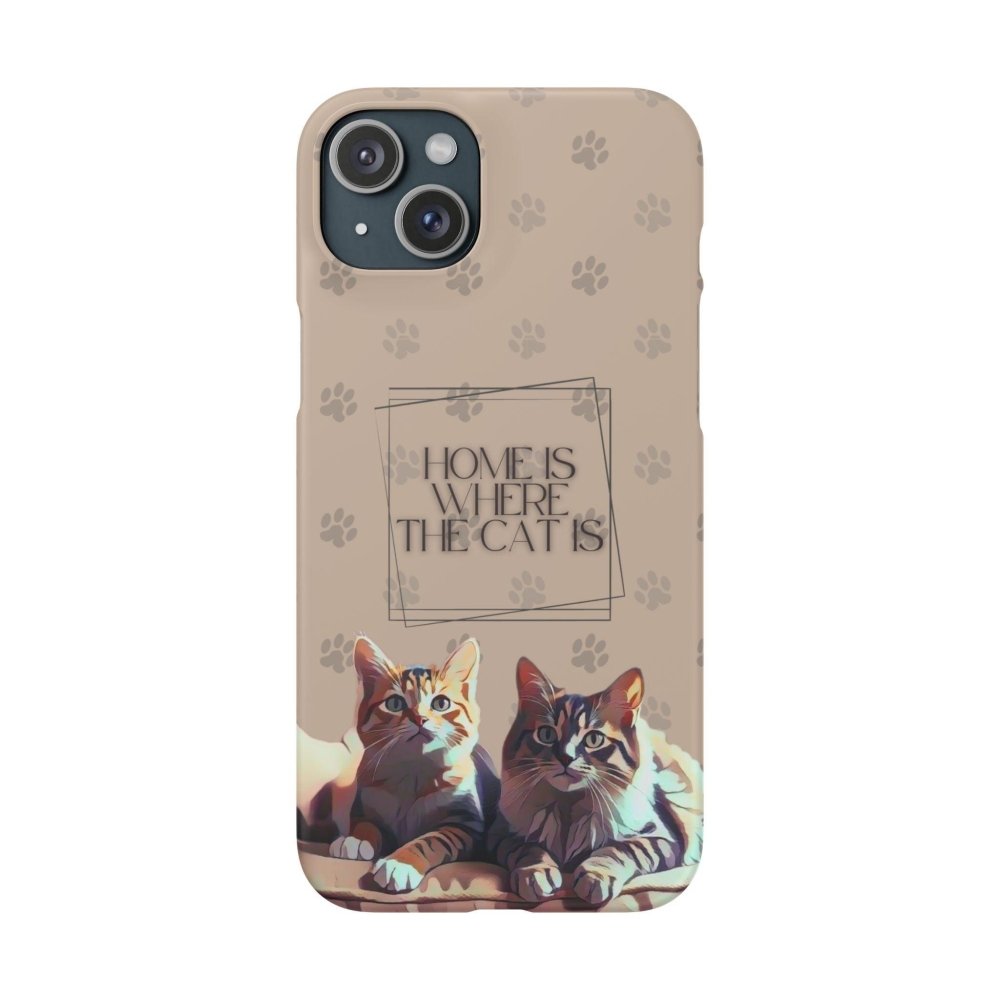 Home Is Where the Cat Phone Case – Cute Feline Lover Cover – Cat Mom Gift - Love From Snowy Shop