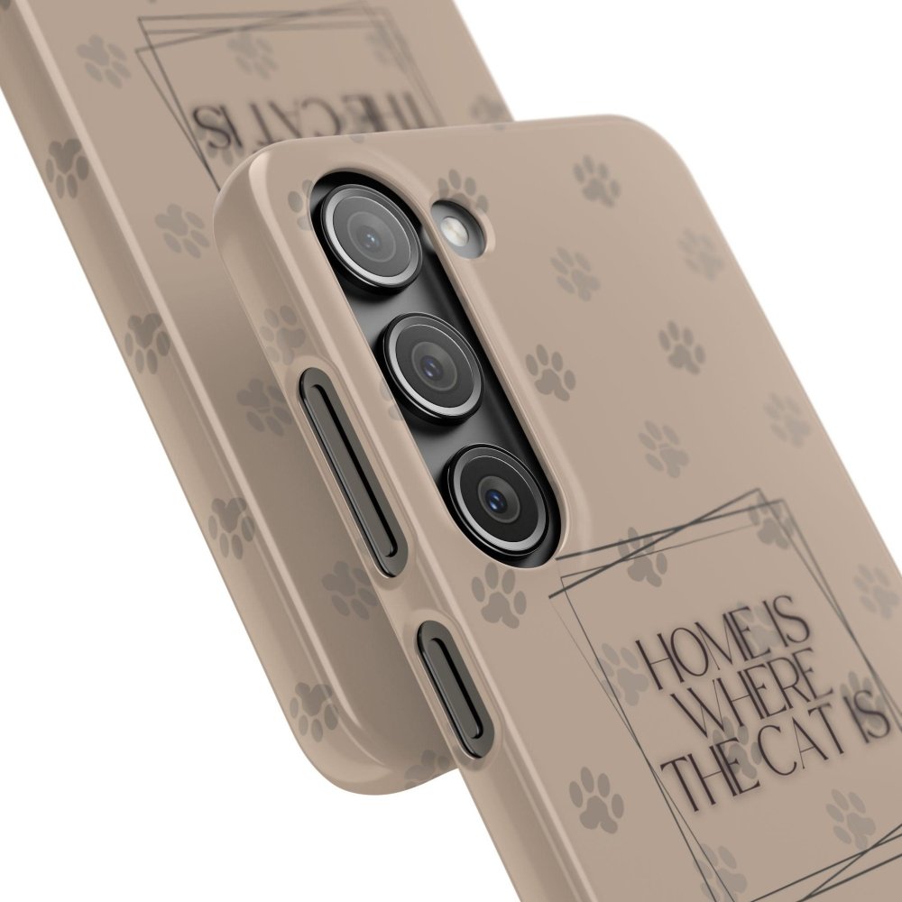 Home Is Where the Cat Phone Case – Cute Feline Lover Cover – Cat Mom Gift - Love From Snowy Shop