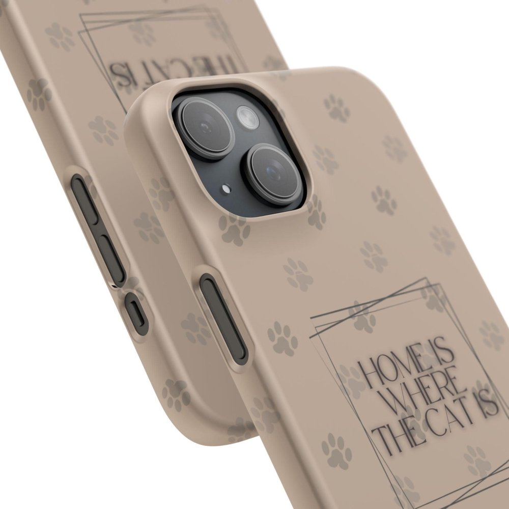 Home Is Where the Cat Phone Case – Cute Feline Lover Cover – Cat Mom Gift - Love From Snowy Shop