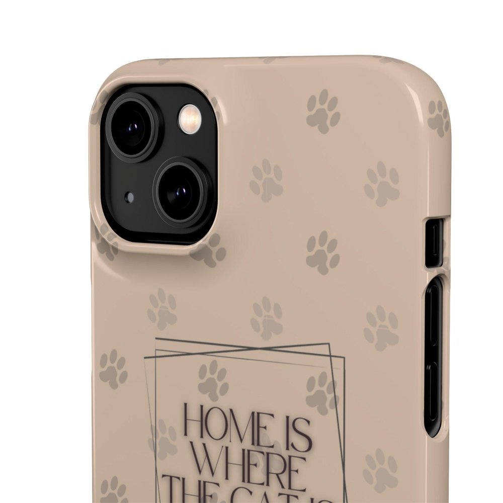 Home Is Where the Cat Phone Case – Cute Feline Lover Cover – Cat Mom Gift - Love From Snowy Shop