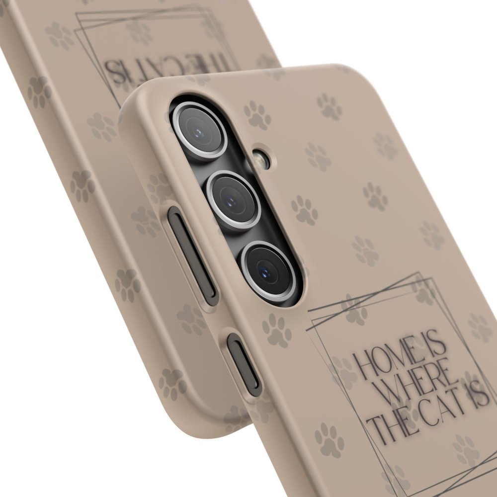 Home Is Where the Cat Phone Case – Cute Feline Lover Cover – Cat Mom Gift - Love From Snowy Shop