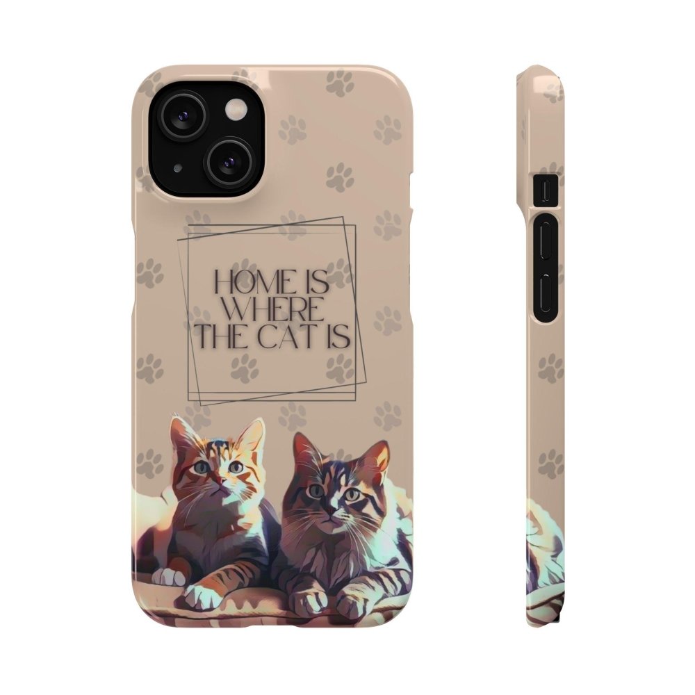 Home Is Where the Cat Phone Case – Cute Feline Lover Cover – Cat Mom Gift - Love From Snowy Shop