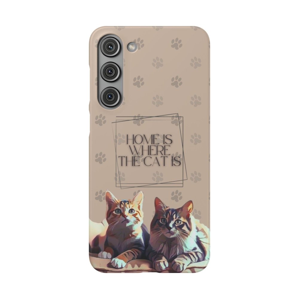 Home Is Where the Cat Phone Case – Cute Feline Lover Cover – Cat Mom Gift - Love From Snowy Shop