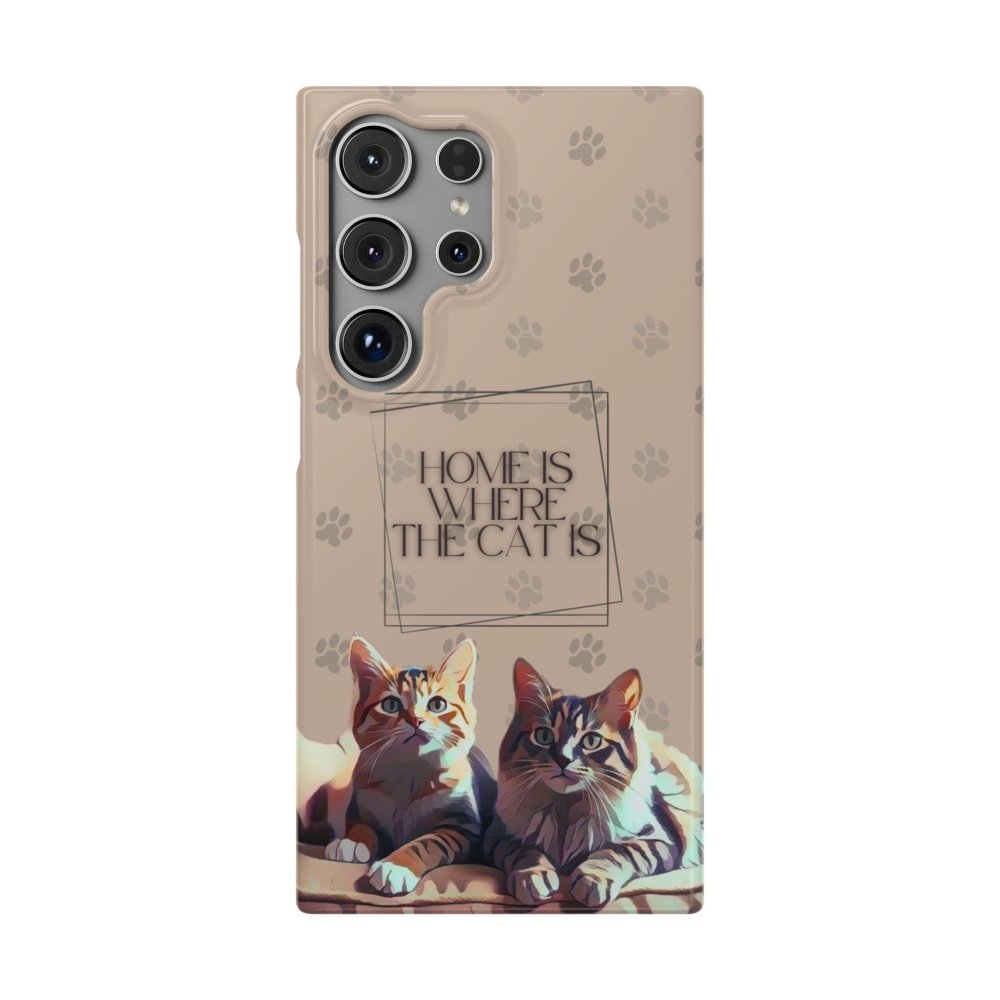 Home Is Where the Cat Phone Case – Cute Feline Lover Cover – Cat Mom Gift - Love From Snowy Shop