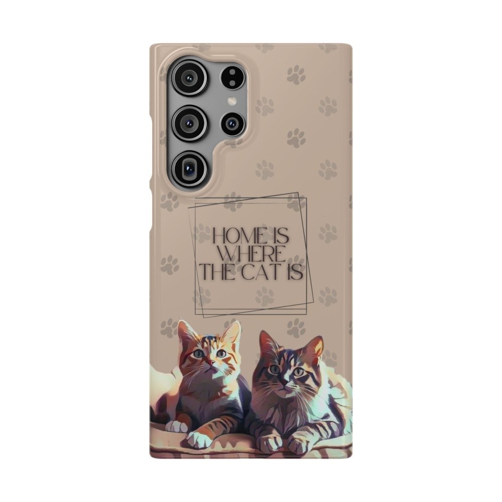 Home Is Where the Cat Phone Case – Cute Feline Lover Cover – Cat Mom Gift - Love From Snowy Shop