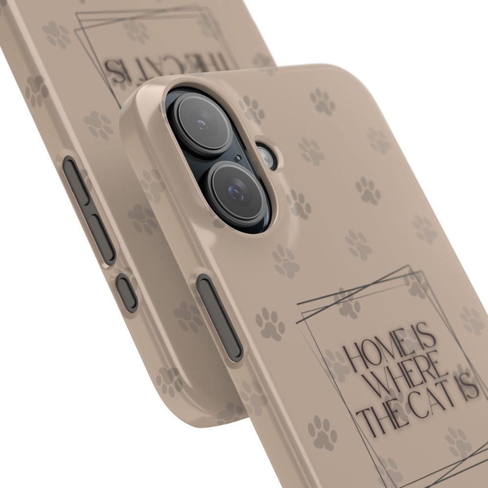 Home Is Where the Cat Phone Case – Cute Feline Lover Cover – Cat Mom Gift - Love From Snowy Shop