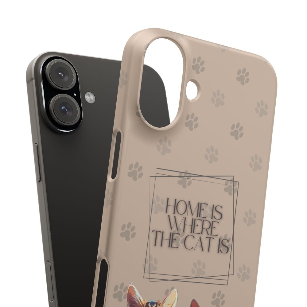 Home Is Where the Cat Phone Case – Cute Feline Lover Cover – Cat Mom Gift - Love From Snowy Shop