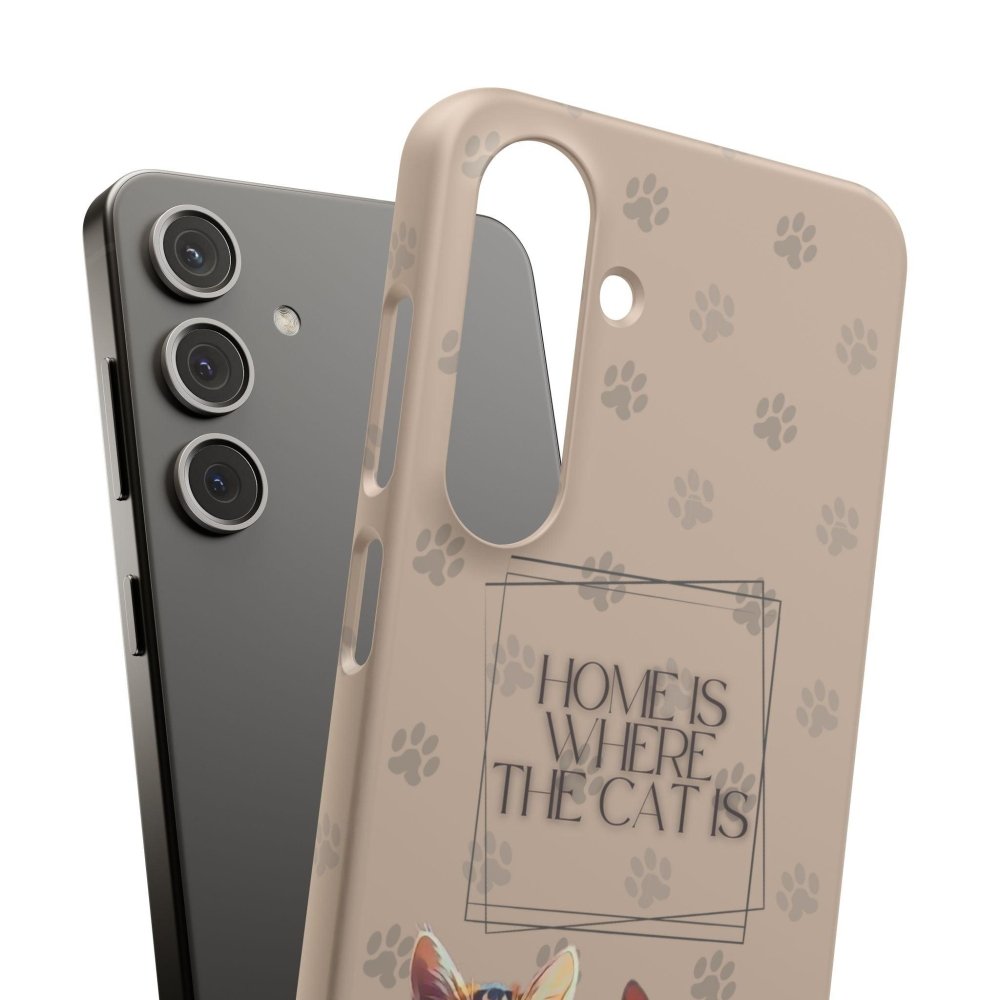 Home Is Where the Cat Phone Case – Cute Feline Lover Cover – Cat Mom Gift - Love From Snowy Shop