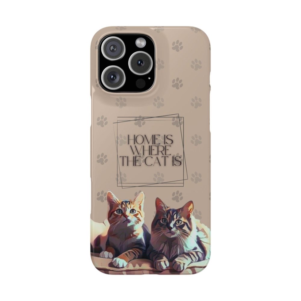 Home Is Where the Cat Phone Case – Cute Feline Lover Cover – Cat Mom Gift - Love From Snowy Shop