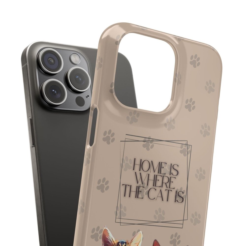 Home Is Where the Cat Phone Case – Cute Feline Lover Cover – Cat Mom Gift - Love From Snowy Shop