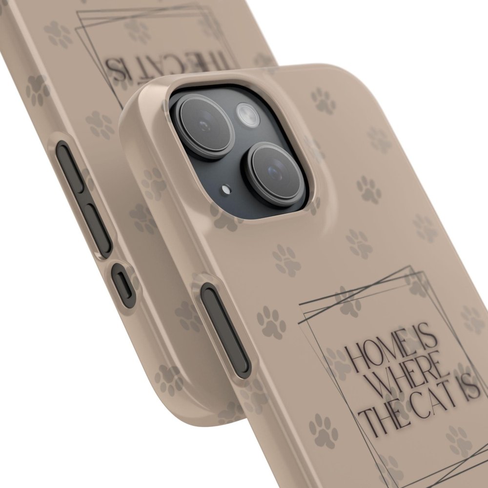 Home Is Where the Cat Phone Case – Cute Feline Lover Cover – Cat Mom Gift - Love From Snowy Shop