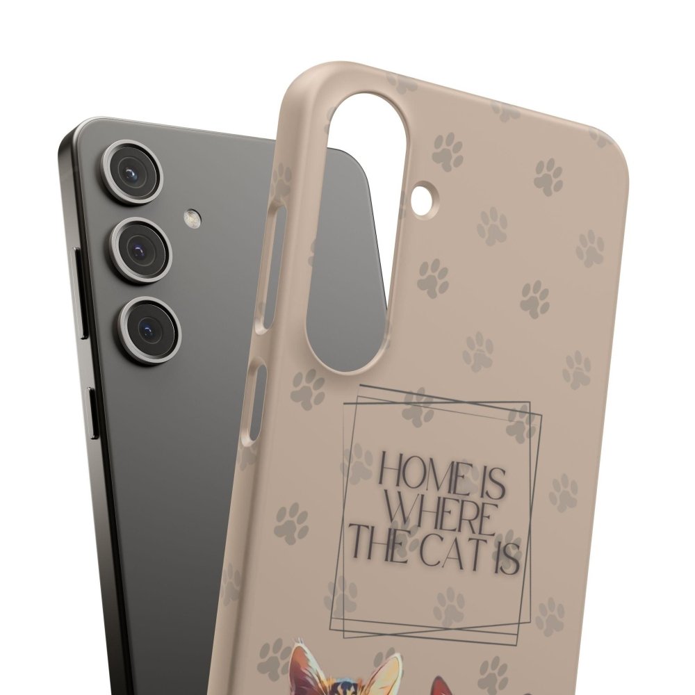 Home Is Where the Cat Phone Case – Cute Feline Lover Cover – Cat Mom Gift - Love From Snowy Shop