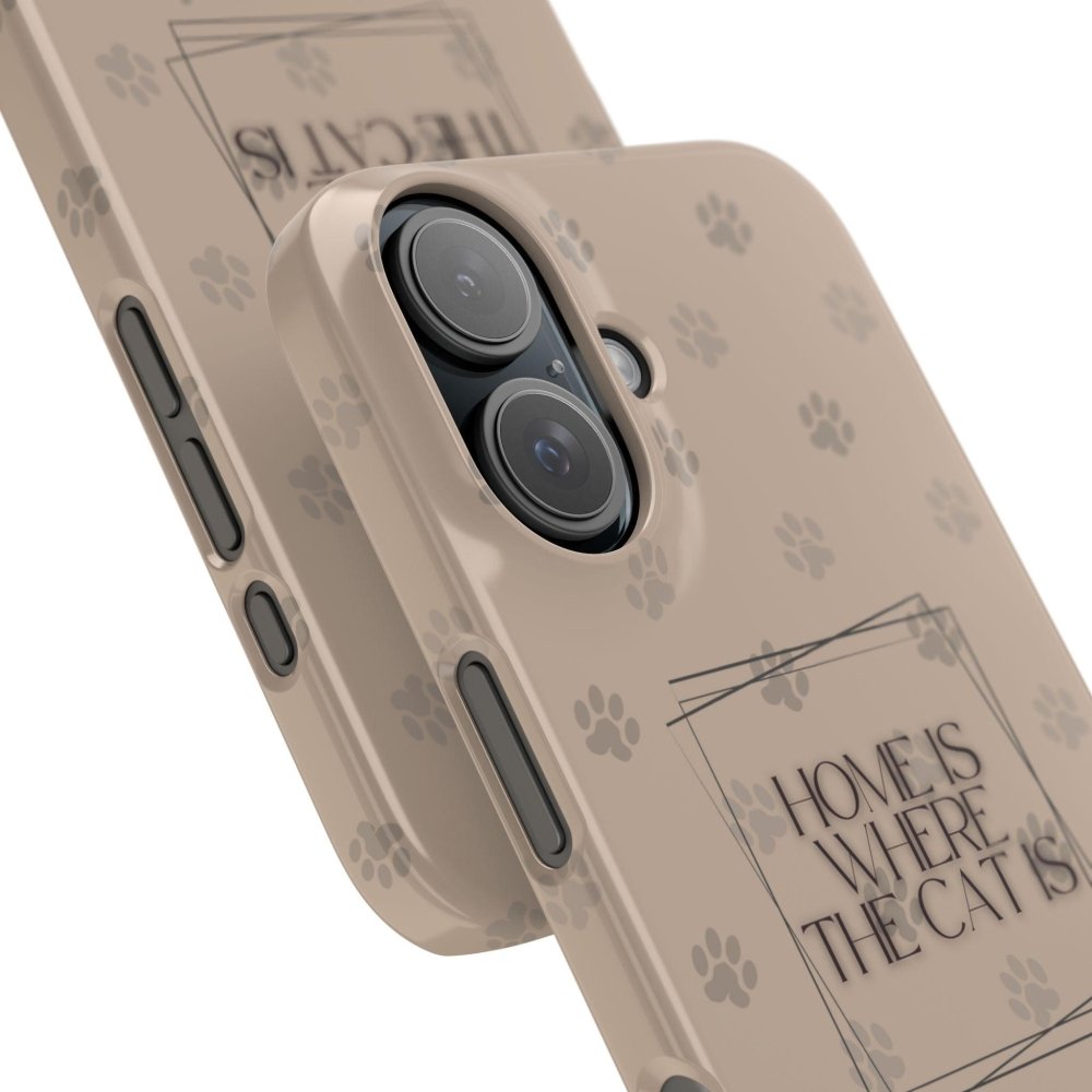 Home Is Where the Cat Phone Case – Cute Feline Lover Cover – Cat Mom Gift - Love From Snowy Shop