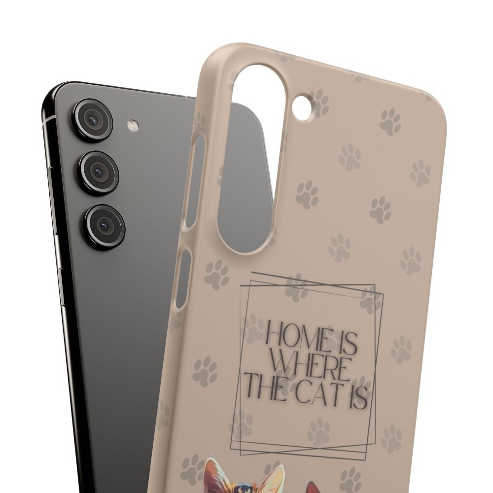 Home Is Where the Cat Phone Case – Cute Feline Lover Cover – Cat Mom Gift - Love From Snowy Shop
