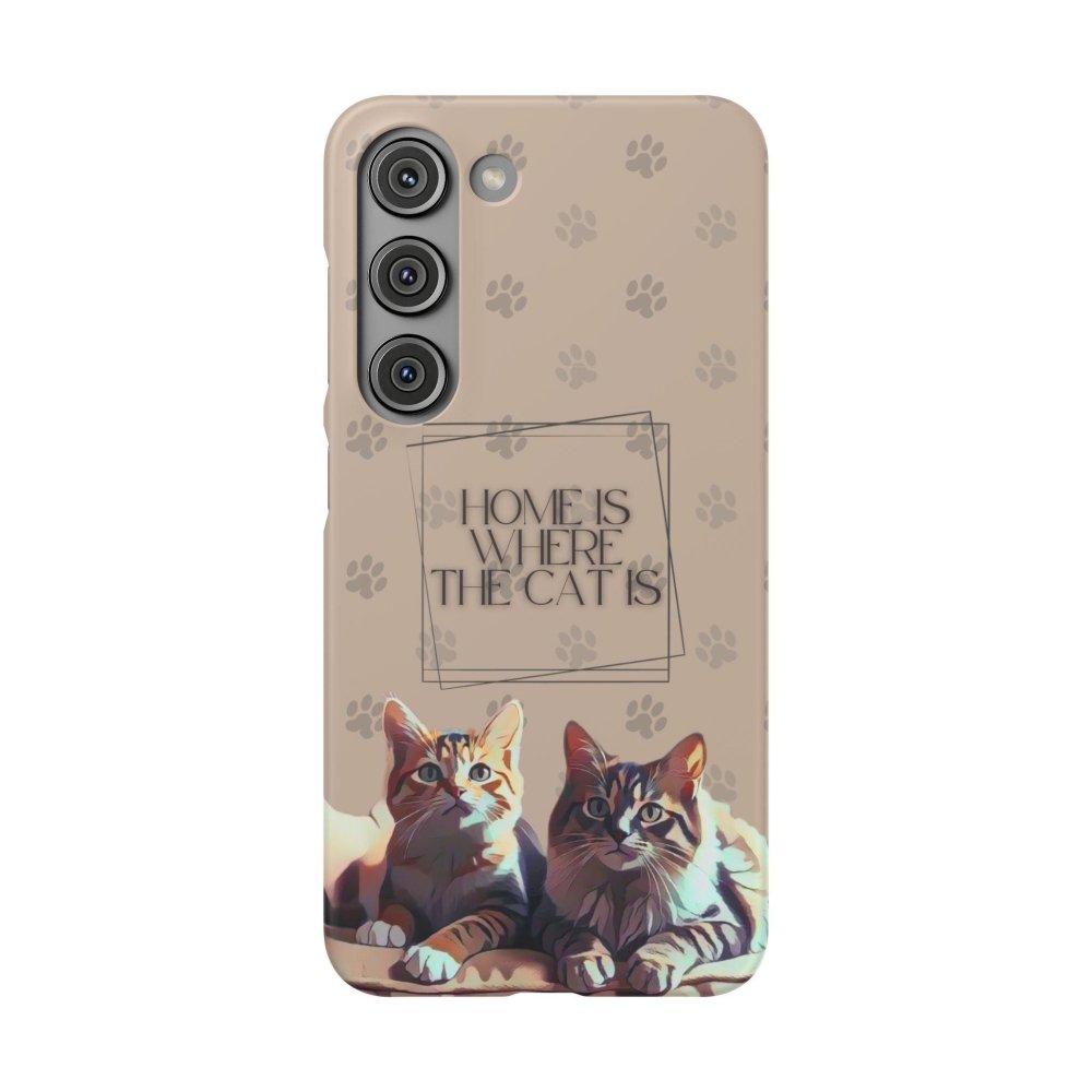 Home Is Where the Cat Phone Case – Cute Feline Lover Cover – Cat Mom Gift - Love From Snowy Shop
