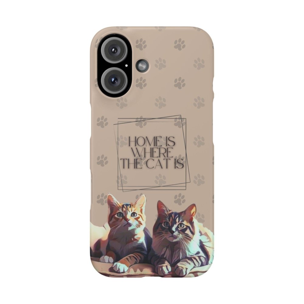 Home Is Where the Cat Phone Case – Cute Feline Lover Cover – Cat Mom Gift - Love From Snowy Shop