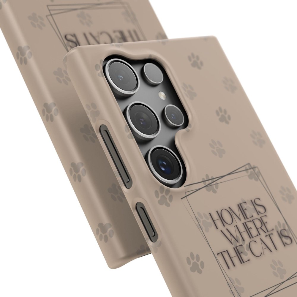 Home Is Where the Cat Phone Case – Cute Feline Lover Cover – Cat Mom Gift - Love From Snowy Shop