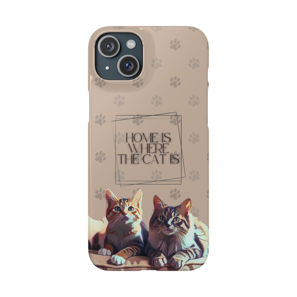 Home Is Where the Cat Phone Case – Cute Feline Lover Cover – Cat Mom Gift - Love From Snowy Shop