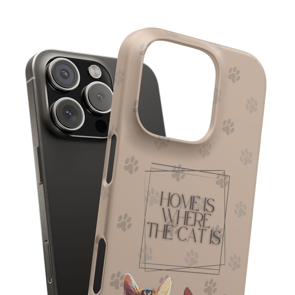 Home Is Where the Cat Phone Case – Cute Feline Lover Cover – Cat Mom Gift - Love From Snowy Shop