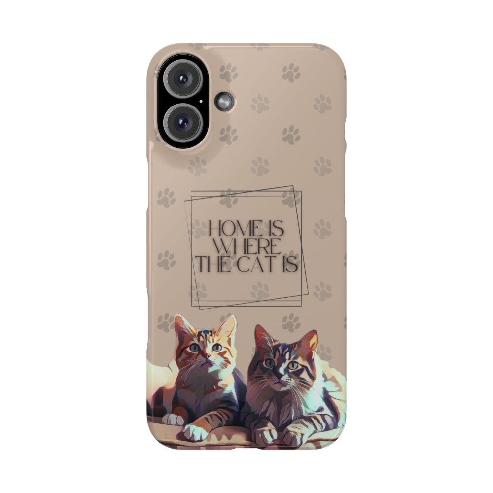 Home Is Where the Cat Phone Case – Cute Feline Lover Cover – Cat Mom Gift - Love From Snowy Shop