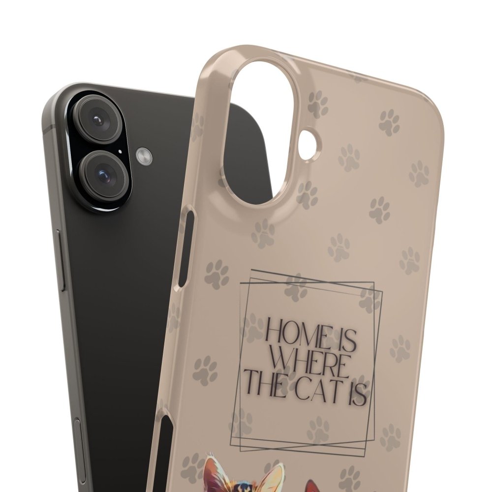 Home Is Where the Cat Phone Case – Cute Feline Lover Cover – Cat Mom Gift - Love From Snowy Shop