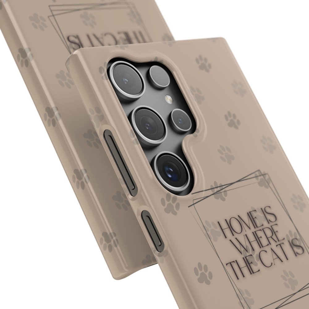 Home Is Where the Cat Phone Case – Cute Feline Lover Cover – Cat Mom Gift - Love From Snowy Shop
