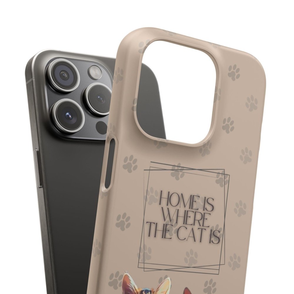 Home Is Where the Cat Phone Case – Cute Feline Lover Cover – Cat Mom Gift - Love From Snowy Shop