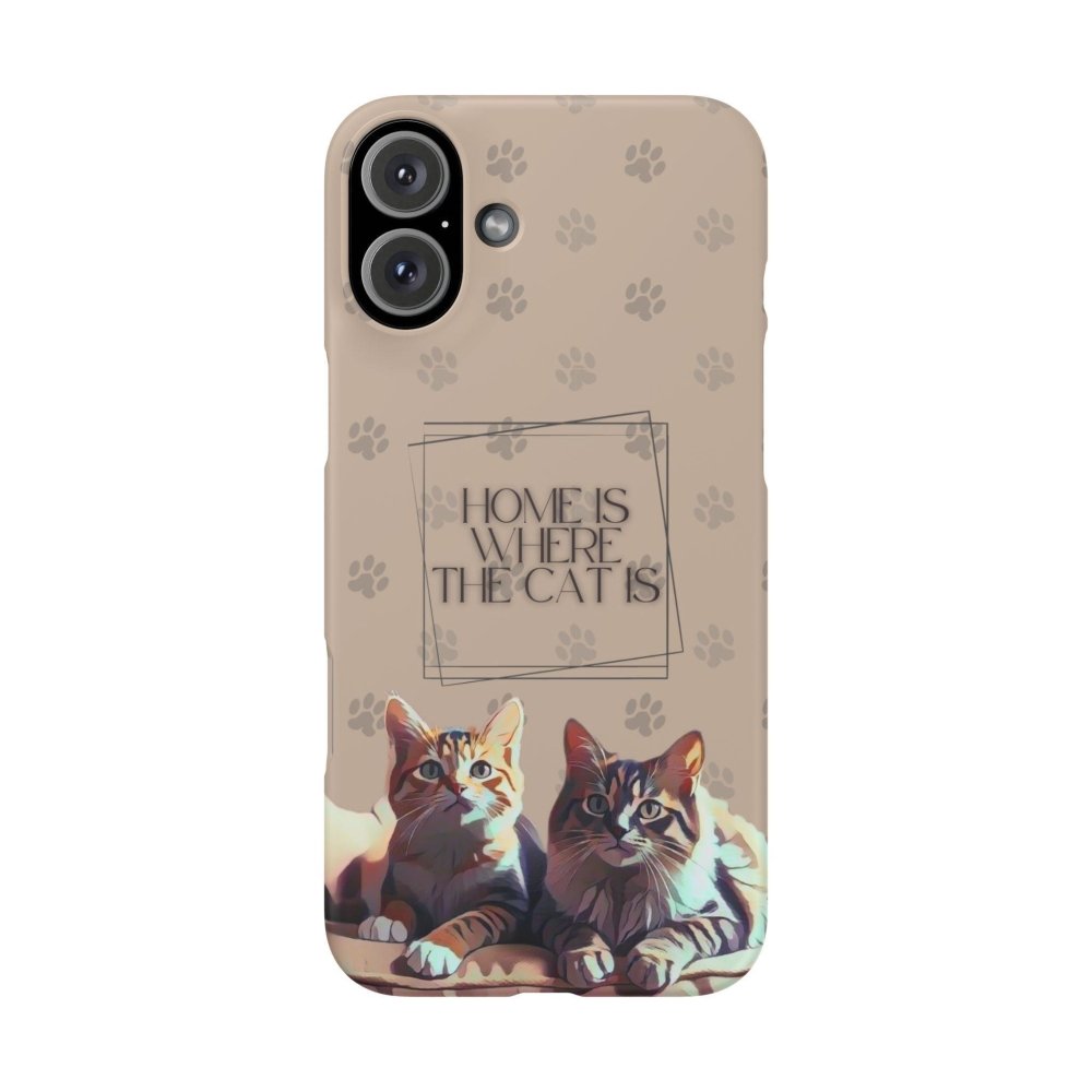 Home Is Where the Cat Phone Case – Cute Feline Lover Cover – Cat Mom Gift - Love From Snowy Shop
