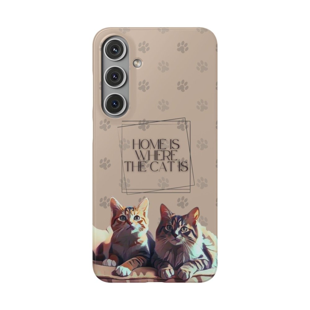 Home Is Where the Cat Phone Case – Cute Feline Lover Cover – Cat Mom Gift - Love From Snowy Shop